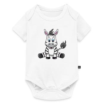 Funny Cute Cool Baby Zebra Africa - Baby Premium short-sleeve bodysuit - white - Front