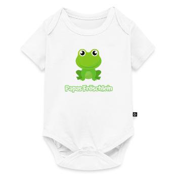 Papas Fröschlein kleiner Frosch Tochter Sohn - Baby Premium Kurzarmbody - Weiß - Vorne