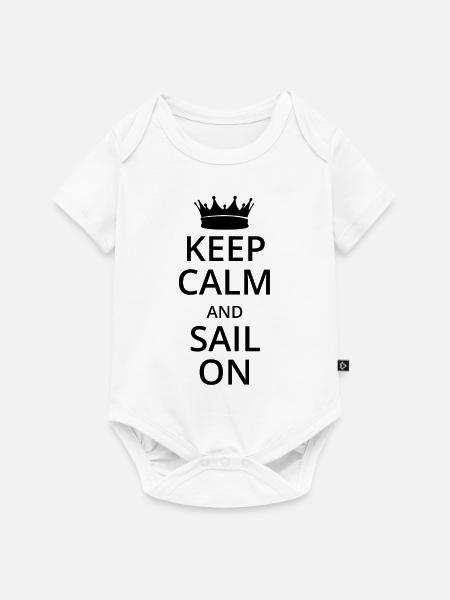 Keep calm and sail on - Baby Premium Kurzarmbody - Weiß