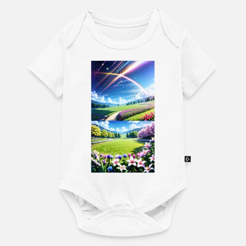 Landschaft mit 4 Bereichen, Generative KI - Baby Premium Kurzarmbody - Weiß