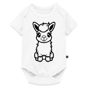 lama al paka comic - Baby Premium Kurzarmbody - Weiß - Vorne