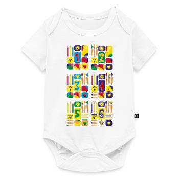 Lustige Zahlen zur Grundschulzeit. - Baby Premium Kurzarmbody - Weiß - Vorne