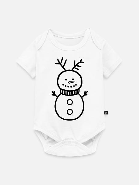 Schneemann - Baby Premium Kurzarmbody - Weiß
