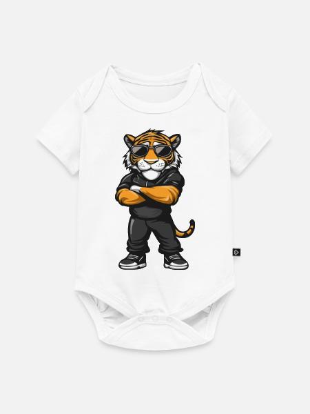 Tiger Comic - Baby Premium Kurzarmbody - Weiß