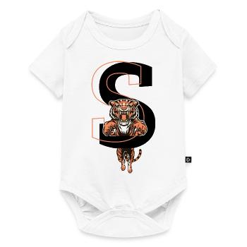 Lettre s tigre - idée cadeau - Body à manches courtes Premium Bébé - blanc - Devant