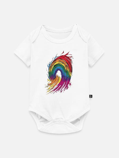 Regenbogen - Baby Premium Kurzarmbody - Weiß