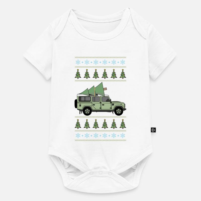 Defender 110 - Arbre de Noël - Body à manches courtes Premium Bébé - blanc