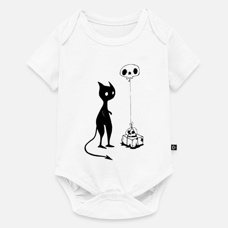 Cat gift skull devil evil - Baby Premium short-sleeve bodysuit - white