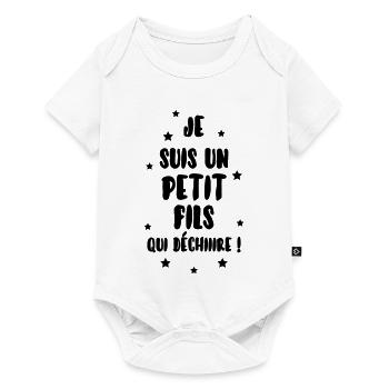 Petit Fils Enfant Bébé Famille Naissance Noël - Baby Premium short-sleeve bodysuit - white - Front