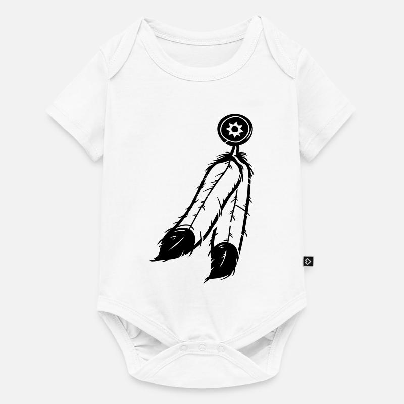 Feder Schmuck - Baby Premium Kurzarmbody - Weiß