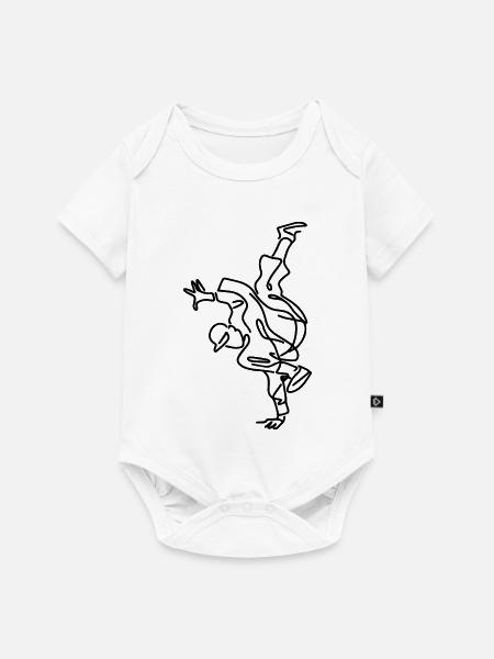 Breakdance Junge Zeichnung - Baby Premium Kurzarmbody - Weiß