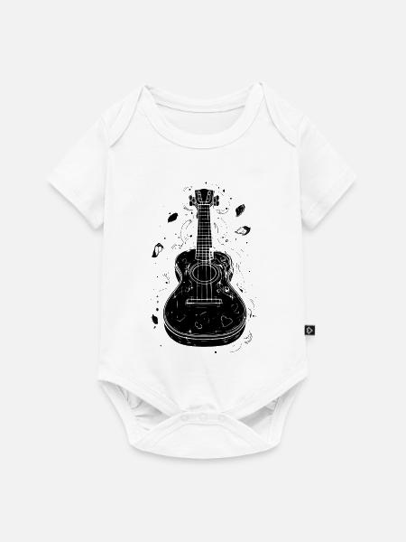 Ukulele Skizze - Baby Premium Kurzarmbody - Weiß