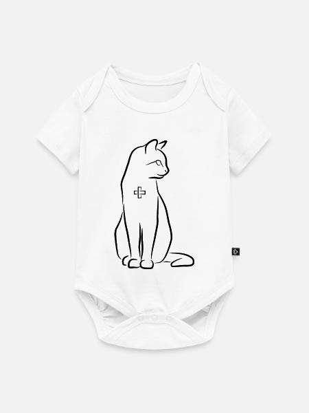 Katzen Erste Hilfe - Baby Premium Kurzarmbody - Weiß