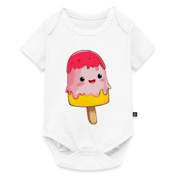 Glace à la fraise Gelati Glace à l’eau Sucette Glacier Parlor - Body à manches courtes Premium Bébé - blanc - Devant