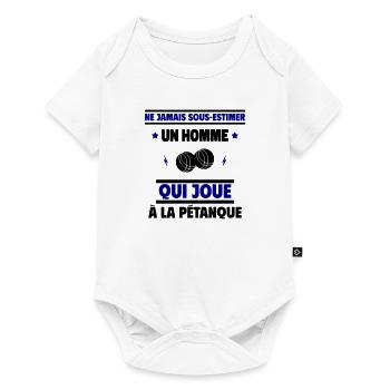 un homme qui joue à la pétanque - Body à manches courtes Premium Bébé - blanc - Devant