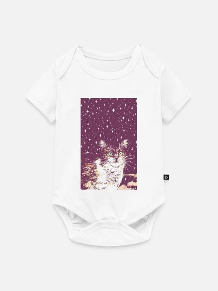 STERN-KÄTZCHEN - Baby Premium Kurzarmbody - Weiß