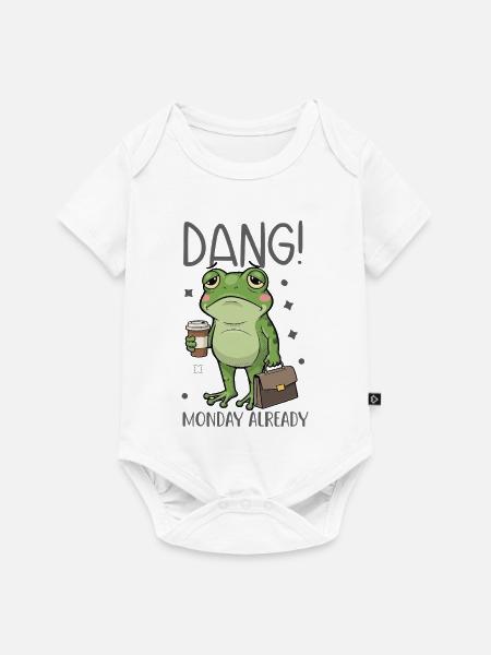 Frosch müde am Montag - Baby Premium Kurzarmbody - Weiß