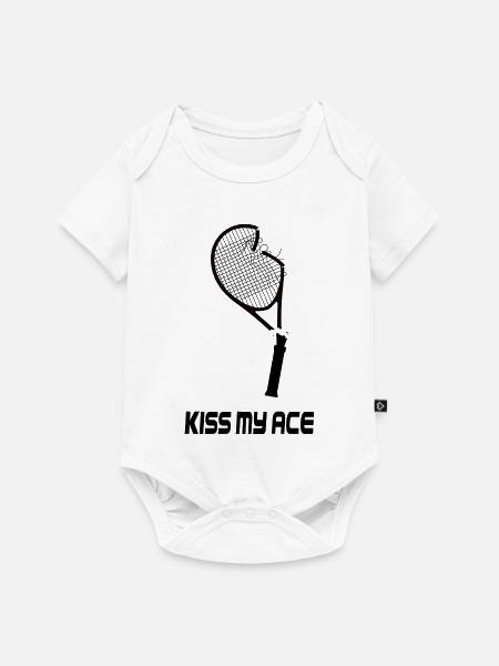 Kiss My Ace – Lustiges Tennis Design - Baby Premium Kurzarmbody - Weiß