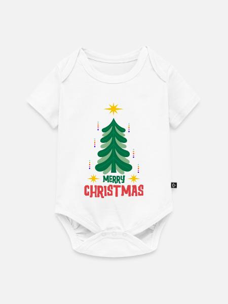 Weihnachtsbaum und dekorationen - Baby Premium Kurzarmbody - Weiß