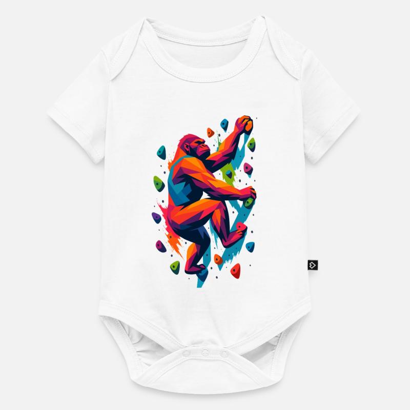 Escalade en bloc Puissance Gorilla Silverback Strong - Body à manches courtes Premium Bébé - blanc