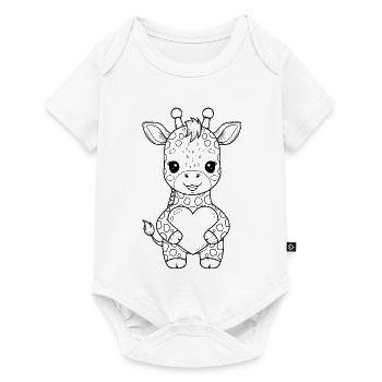 Giraffe with heart – cute animal motif - Baby Premium short-sleeve bodysuit - white - Front