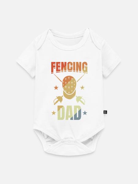 Lustiger Fecht Vater - Baby Premium Kurzarmbody - Weiß