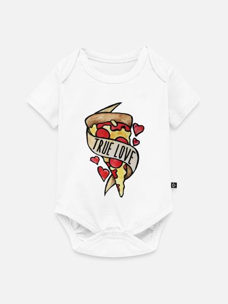 Wahre Liebe Pizzaherzen - Baby Premium Kurzarmbody - Weiß