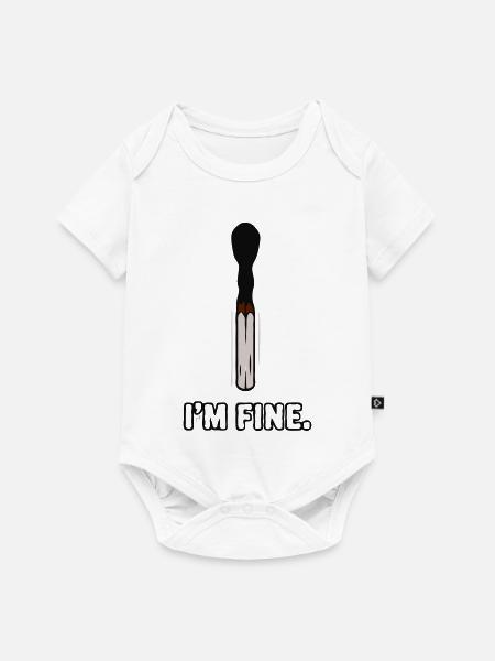 Streichholz - I'm fine - Baby Premium Kurzarmbody - Weiß