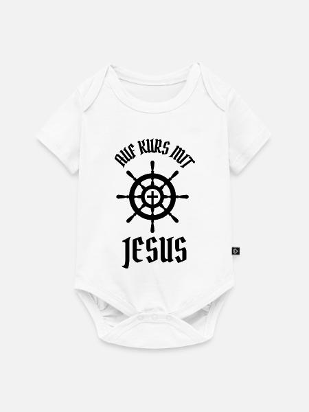 Auf Kurs mit Jesus - Baby Premium Kurzarmbody - Weiß