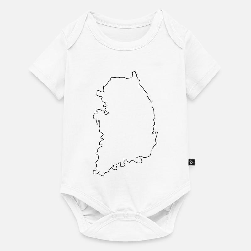 Carte de la Corée du Sud - Body à manches courtes Premium Bébé - blanc