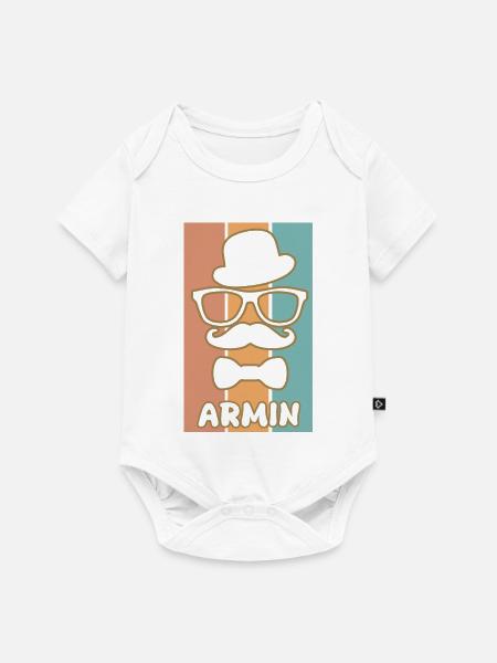 Armin als Name - Baby Premium Kurzarmbody - Weiß