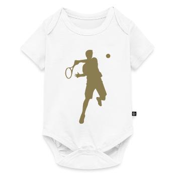 Tennis Player Backhand Silhouette Minimalist - Baby Premium short-sleeve bodysuit - white - Front