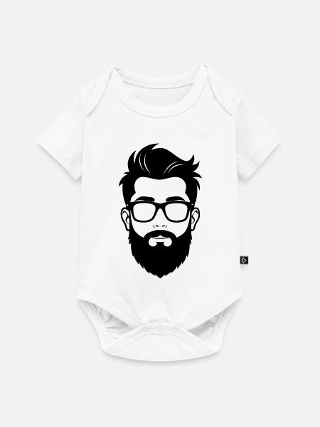 Bärtiger Hipster-Mann - Baby Premium Kurzarmbody - Weiß