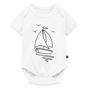 Sailboat with two sails and a flag on top. - Baby Premium short-sleeve bodysuit - white - Front