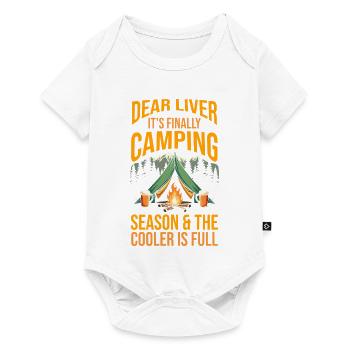Camping, Vie de campement Vie de campement dans la forêt - Body à manches courtes Premium Bébé - blanc - Devant