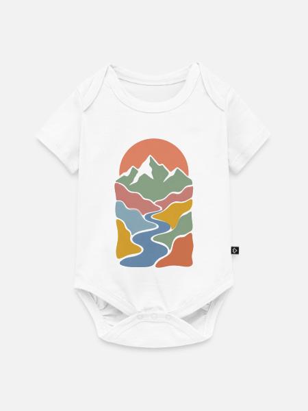 Mountain Valley - Baby Premium Kurzarmbody - Weiß