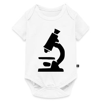 Cadeau du symbole scientifique noir du microscope - Body à manches courtes Premium Bébé - blanc - Devant