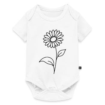 Botanical flower with fine leaves - Baby Premium short-sleeve bodysuit - white - Front