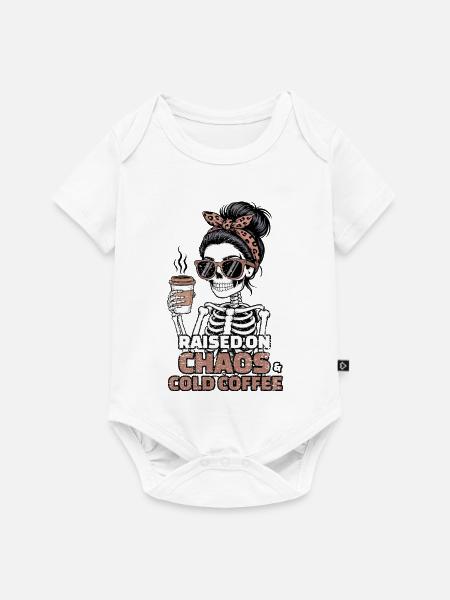 Chaos und Kaffee: Skelett-Stil - Baby Premium Kurzarmbody - Weiß