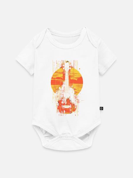 Ukulele Illustration - Baby Premium Kurzarmbody - Weiß