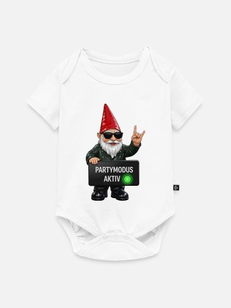 Gnom mit Partymodus Aktiv - Baby Premium Kurzarmbody - Weiß