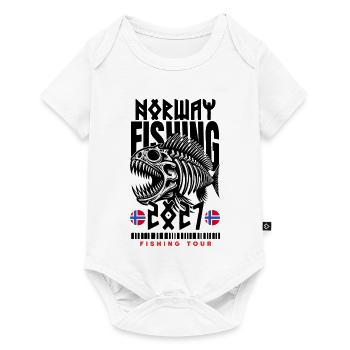 Norwegen Angeltour 2027 - Baby Premium Kurzarmbody - Weiß - Vorne