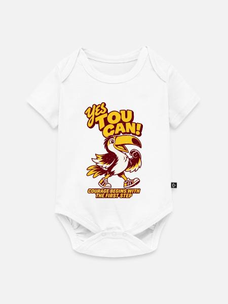 Yes You Can – Mutiger Tukan - Baby Premium Kurzarmbody - Weiß