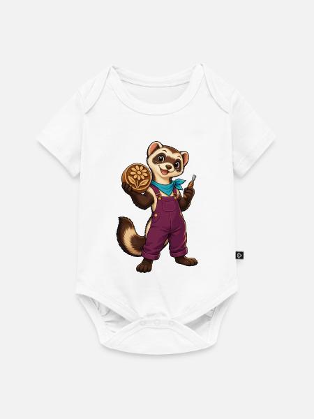 Pfotenwerkstatt Blütenholz - Baby Premium Kurzarmbody - Weiß