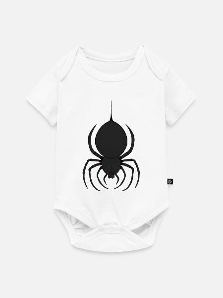 Düstere Spinne mit Roten Augen - Baby Premium Kurzarmbody - Weiß