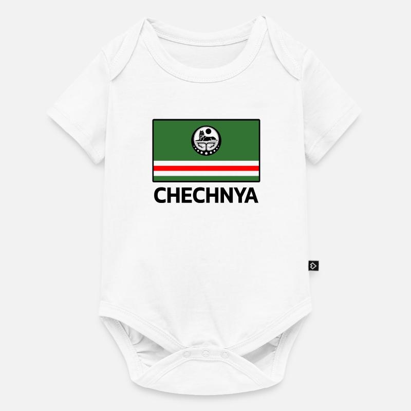 Tchétchénie Tchétchène Tschetschenien Tschetschene Drapeau - Body à manches courtes Premium Bébé - blanc
