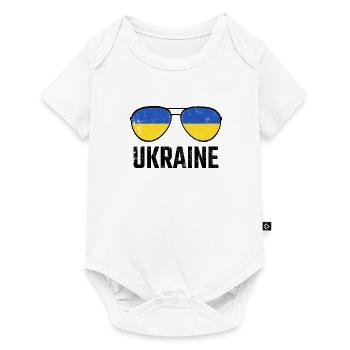 Ukraine Ukraina Slava Ukraine Sunglasses Flag - Baby Premium short-sleeve bodysuit - white - Front