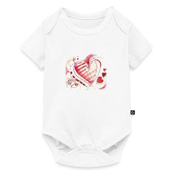 Herz aquarell - Baby Premium Kurzarmbody - Weiß - Vorne