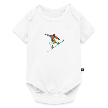 snowboarder - Body à manches courtes Premium Bébé - blanc - Devant