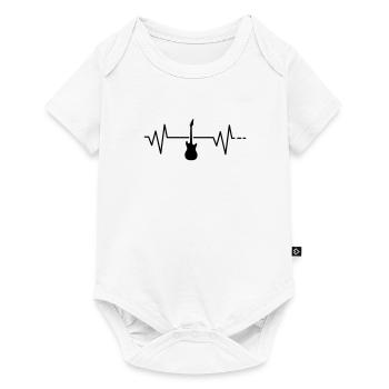 Heartbeat - guitar, electric guitar, pulse, frequency - Baby Premium short-sleeve bodysuit - white - Front